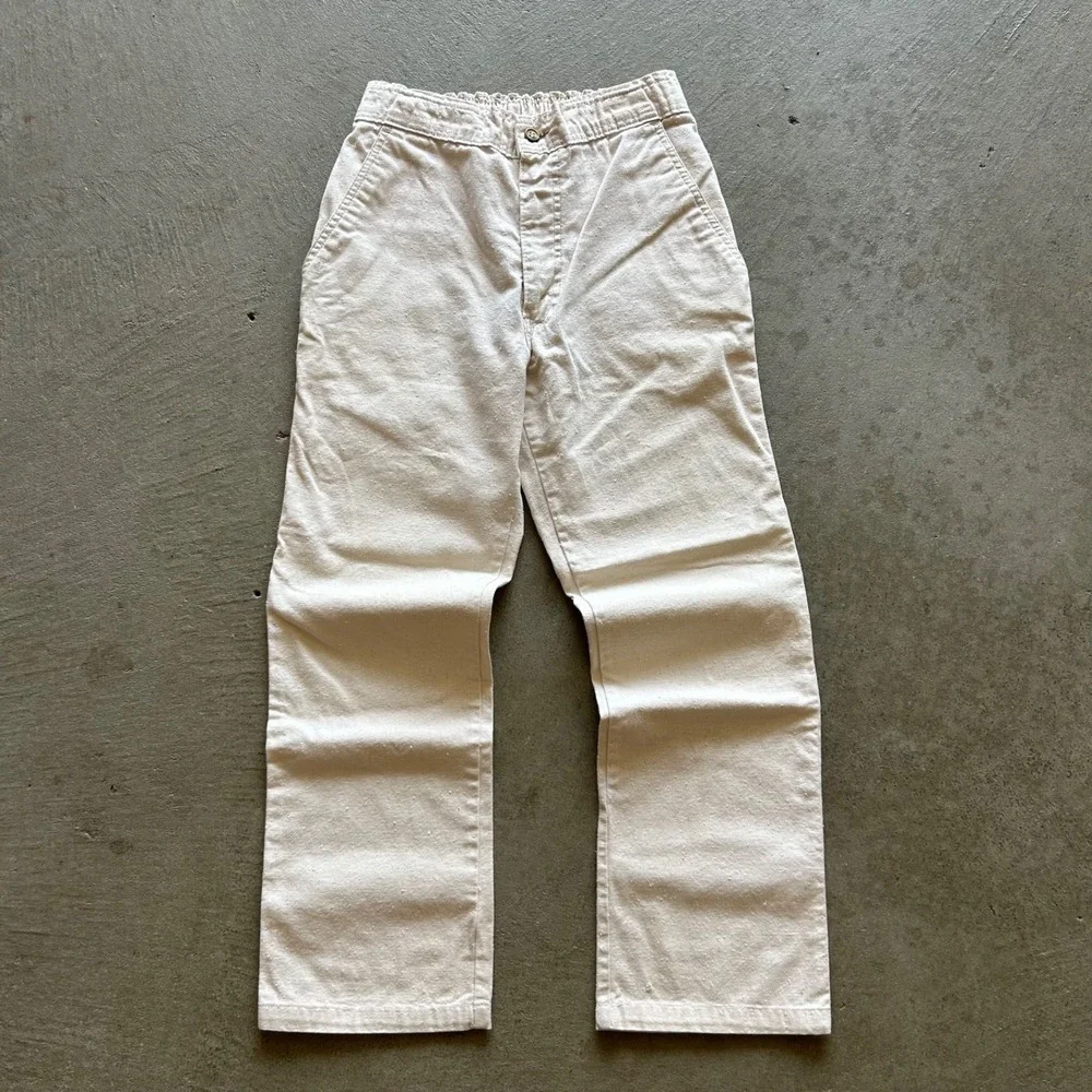Vintage 80s Levis Canvas Pants Size 26x26 White Tab Straight Leg Talon Zipper